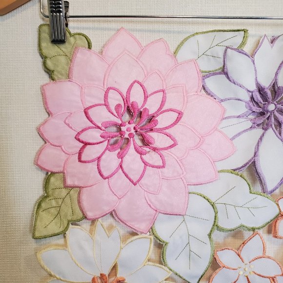 Floral table runner. Measures 72 inches. - Picture 3 of 16